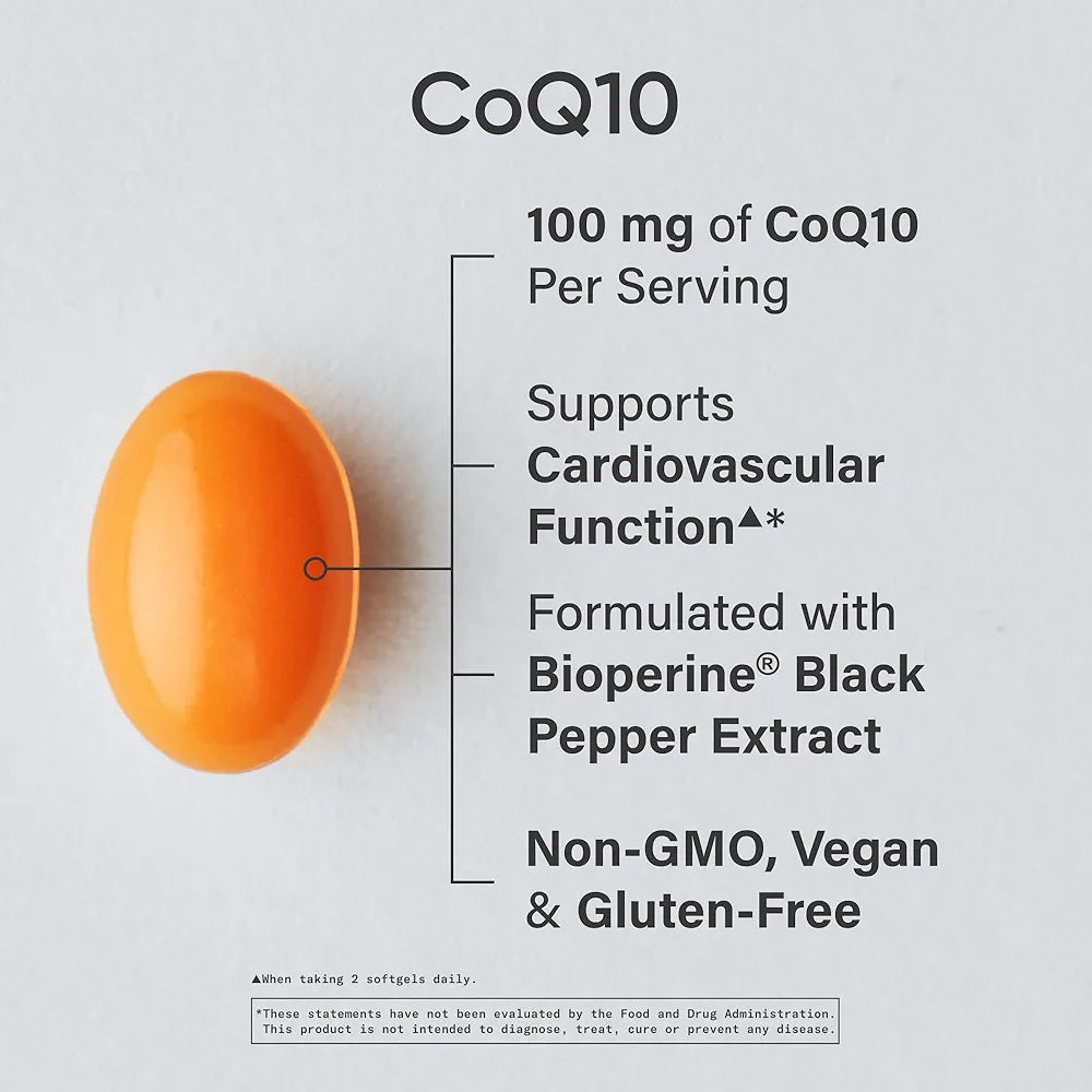 Sports Research CoQ10 (100mg) Enhanced w/Coconut Oil & Bioperine (Black Pepper)-(120 Veggie Softgels)