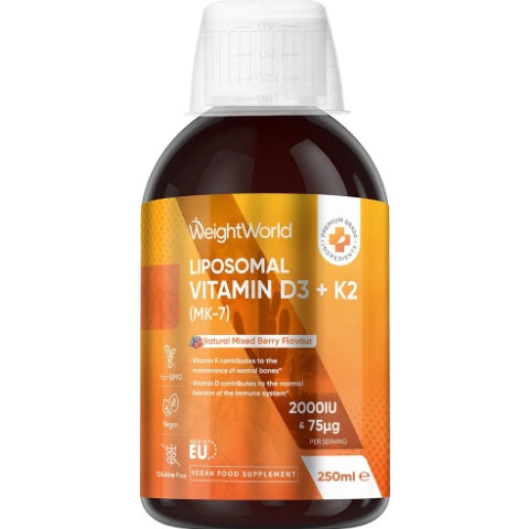 WeightWorld Liposomal Vitamin D3 K2 Liquid for Adults | 250ml