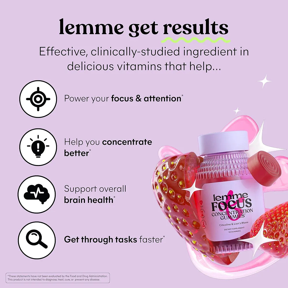 Lemme Focus Concentration & Brain Health Gummies