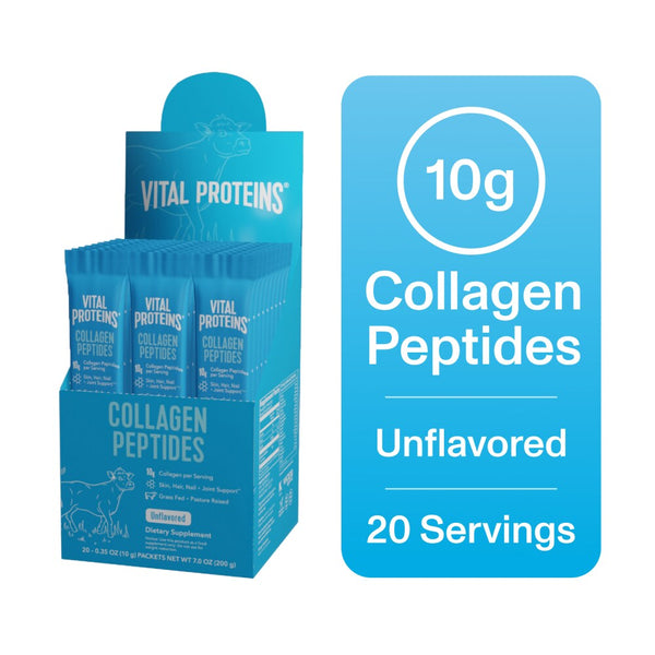 Collagen Peptides Powder Supplement (Type I, III) Travel Packs