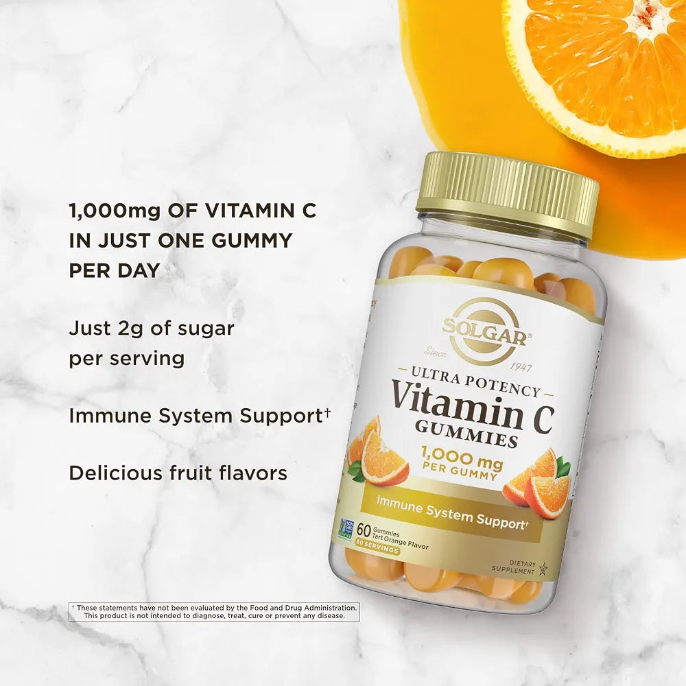 Solgar Vitamin C Gummies for Adults, 60 Vegetarian Gummies