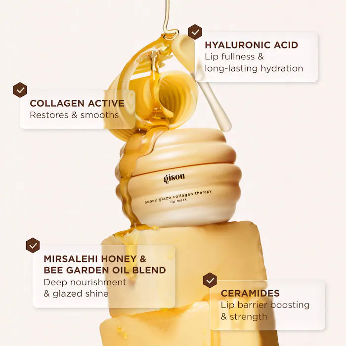 Gisou 
Honey Glaze Collagen Therapy Lip Mask 15gm