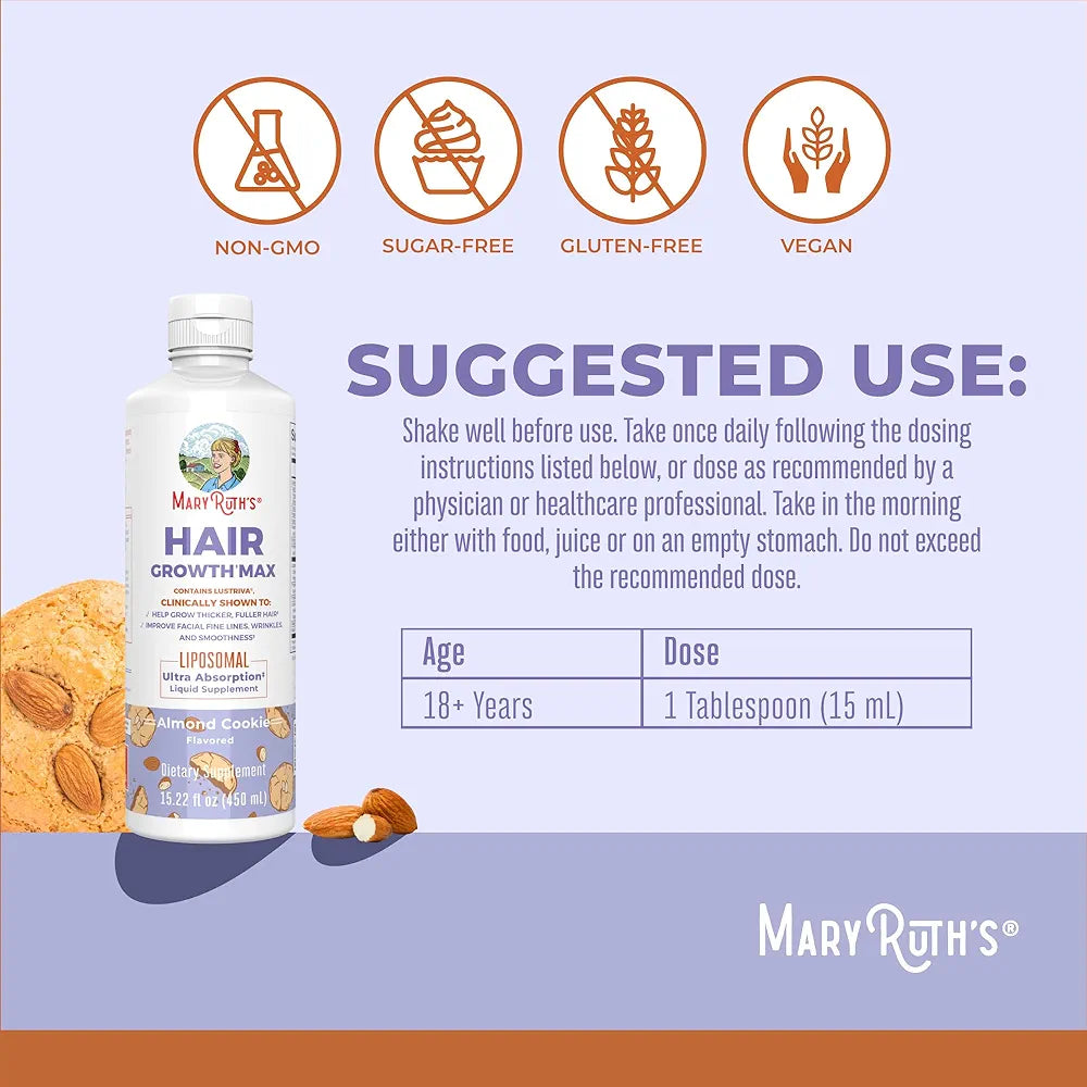 MaryRuth Organics Women's Hair Growth MAX Liposomal 450 ml