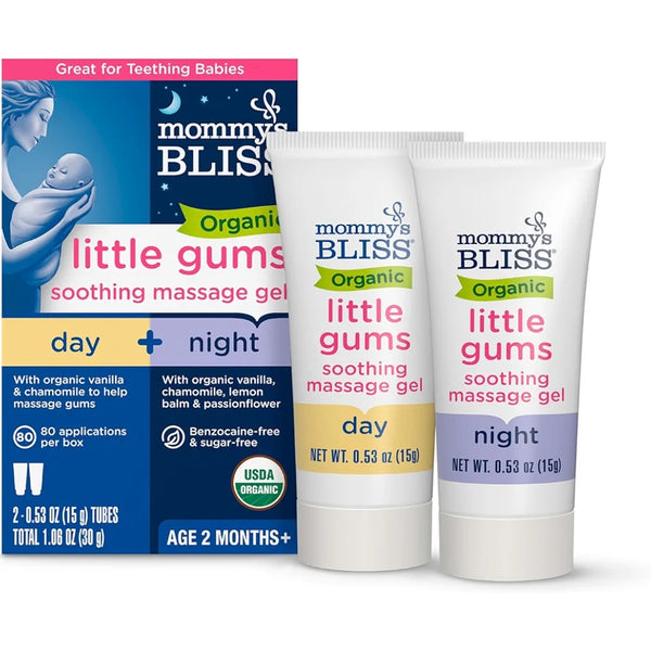 Mommy's Bliss Organic Little Gums Soothing Massage Gel Day and Night Combo