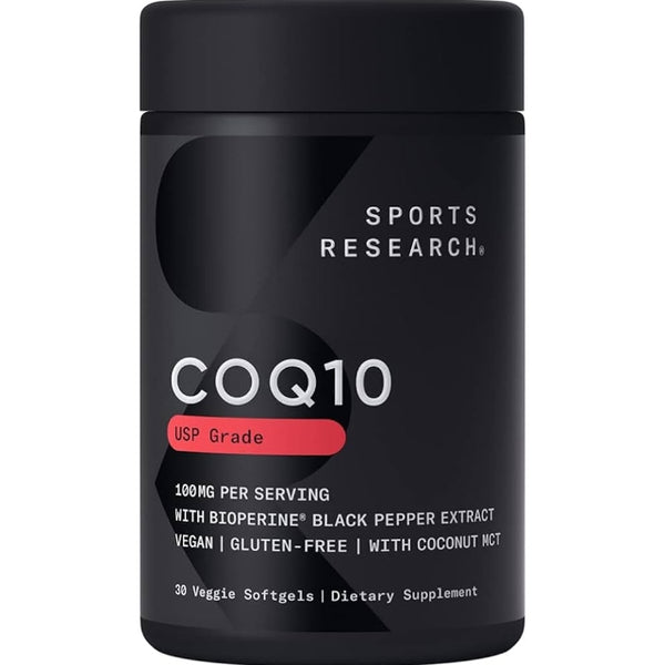 Sports Research CoQ10 (100mg) Enhanced w/Coconut Oil & Bioperine
