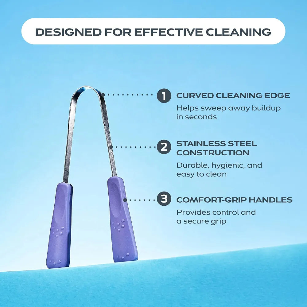 DrTung's Stainless Steel Tongue Scraper - Adults & Kids - 1 Pack