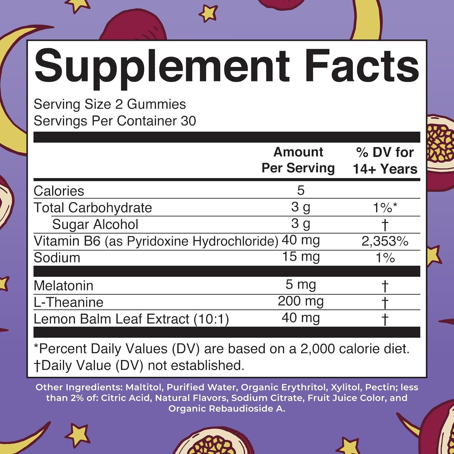 MaryRuth's Melatonin Gummies for Relaxation & Sleep Support with Lemon Balm, L-Theanine, Vitamin B6, 60 Count