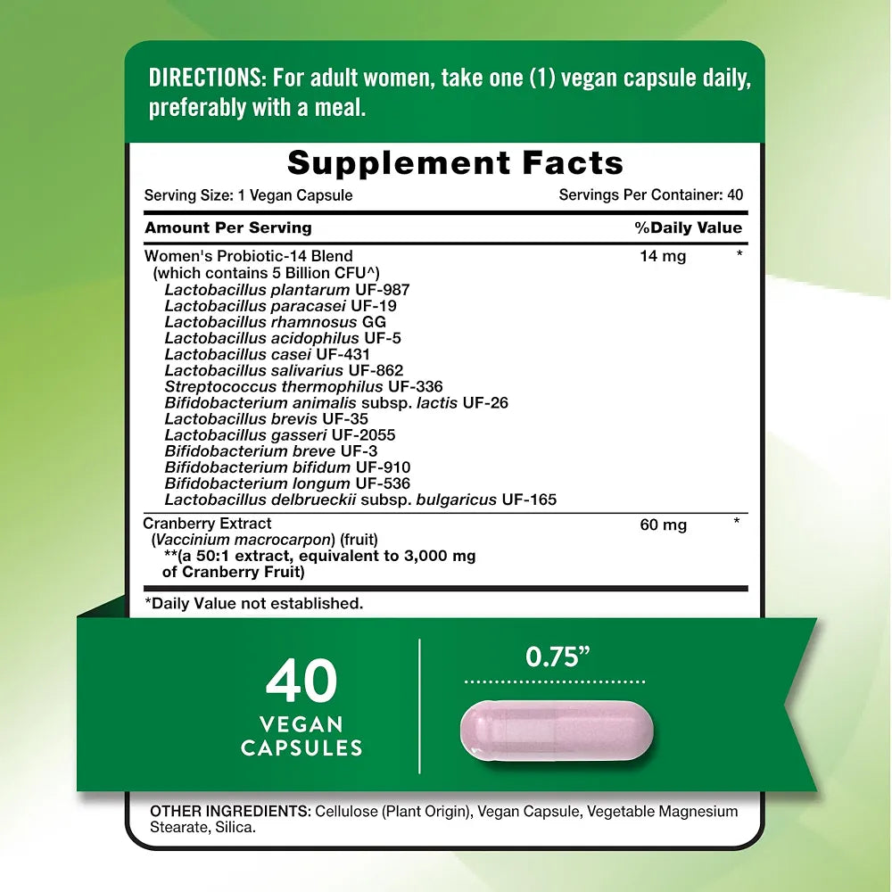 Nature's Truth Probiotics for Women | 5 Billion CFUs Daily