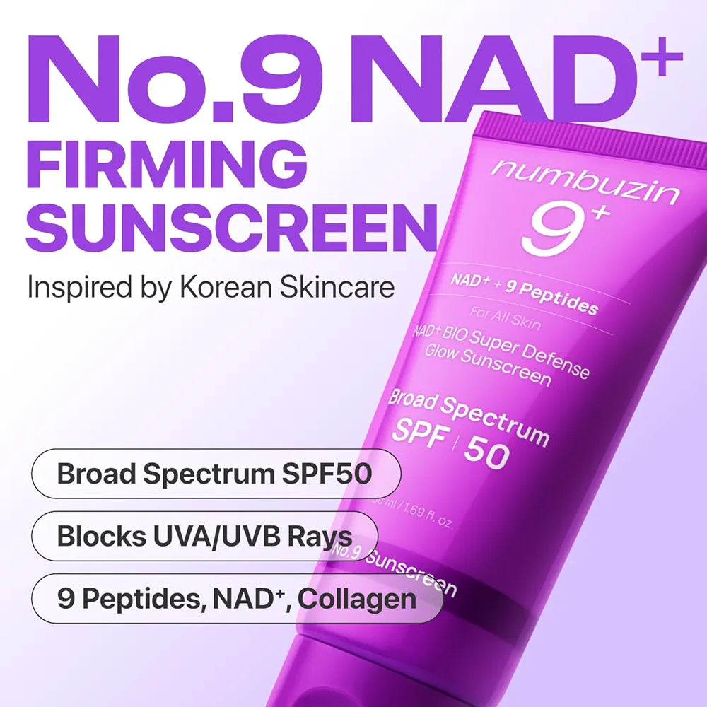 numbuzin No.9 Sunscreen | Super Defense Glow Sunscreen | Broad Spectrum SPF 50