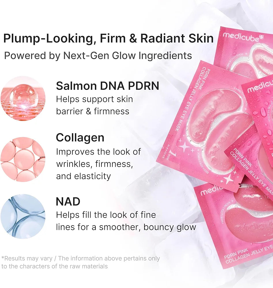 Medicube Jelly Eye Mask PDRN Pink Collagen |6 pairs