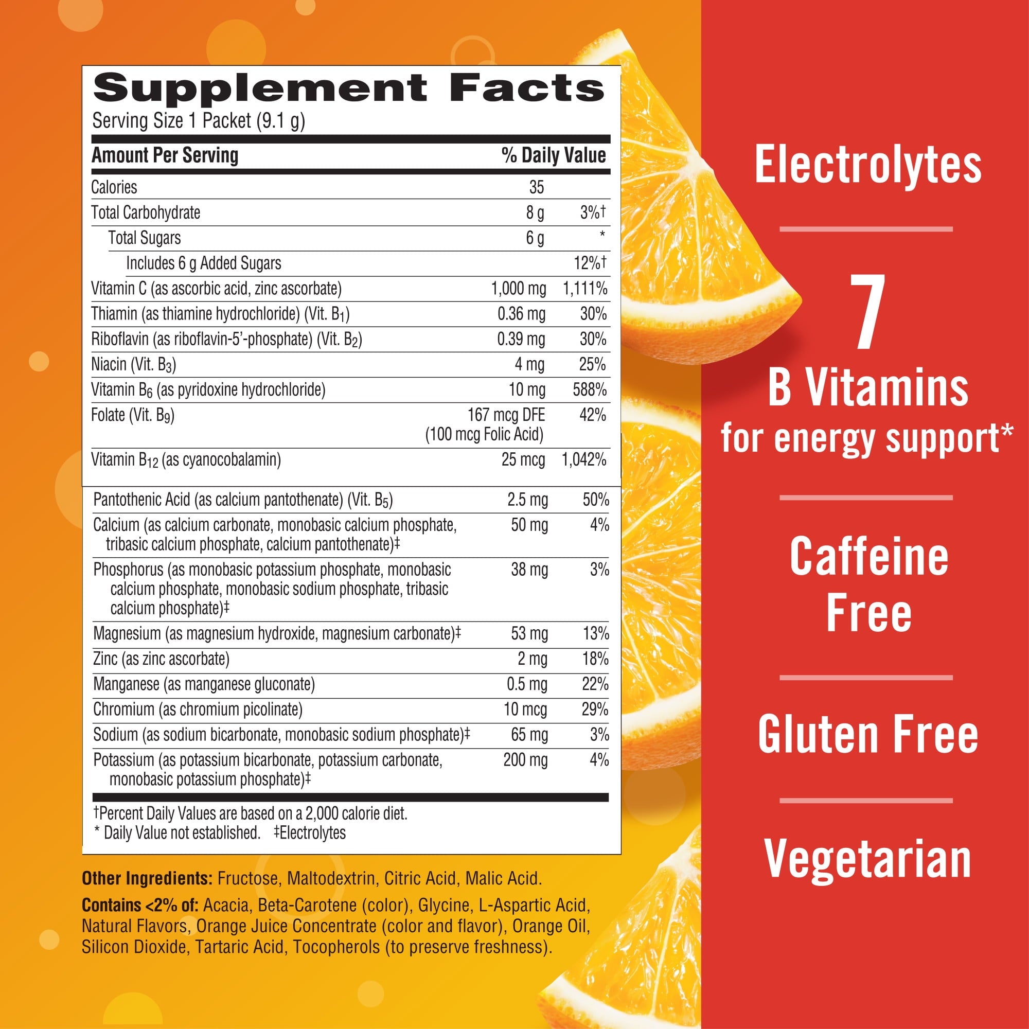 Emergen-C 1000Mg Vitamin C Powder for Immune Support Super Orange - 30 Ct