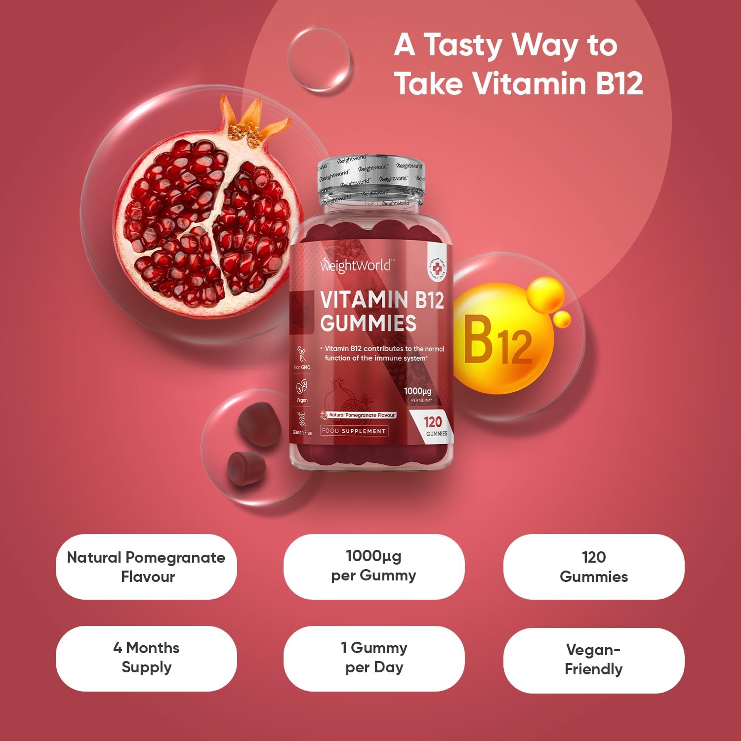 WeightWorld Vitamin B12 Gummies, 120 Gummies