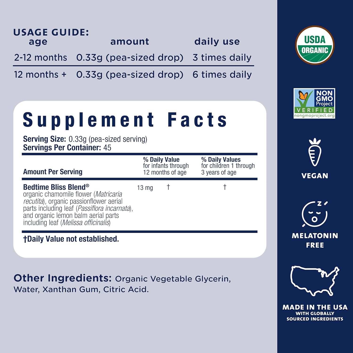 Mommy's Bliss Organic Baby Bedtime Paci Gel, Promotes Restful Sleep