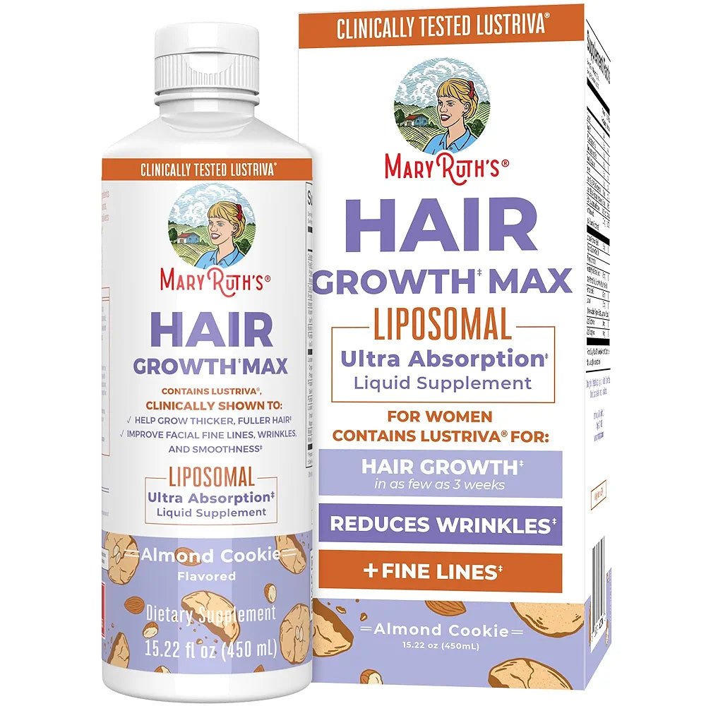 MaryRuth Organics Liquid Multivitamin +Hair Growth for Women (Peach Mango) 450 mL