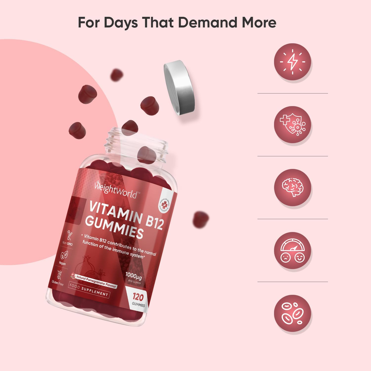 WeightWorld Vitamin B12 Gummies, 120 Gummies
