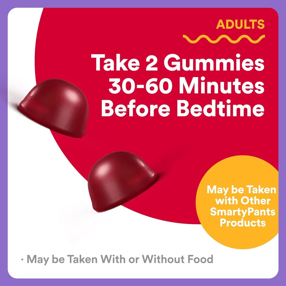 SmartyPants Adult Sleep Gummies with Melatonin: Magnesium & L-Theanine