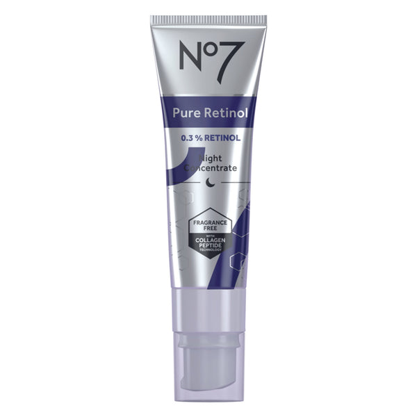 No7 Pure Retinol 0.3% Night Concentrate with Collagen Peptides for Wrinkles