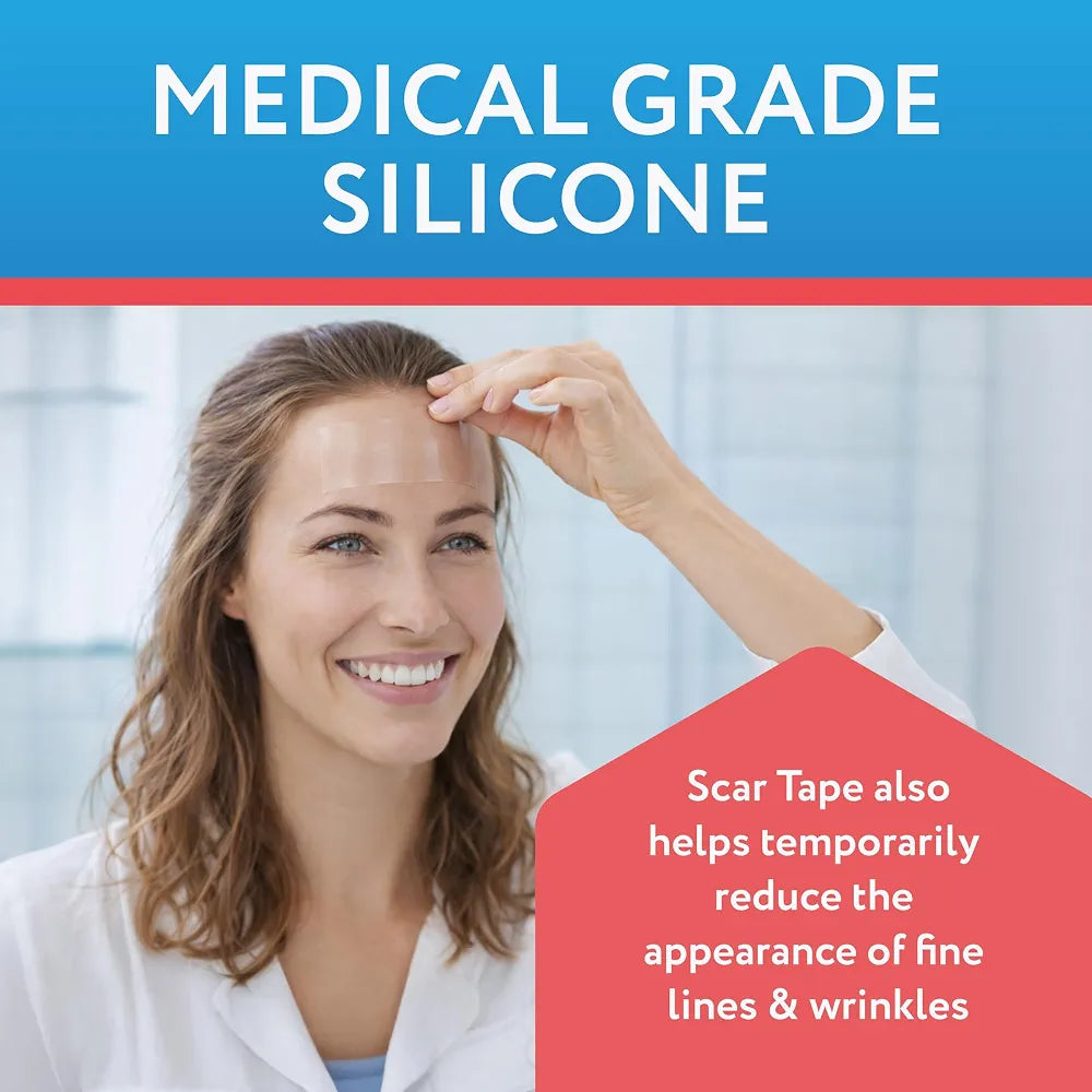 ScarAway Clear Silicone Scar Tape, Medical-Grade Cut-to-Size Silicone Strip