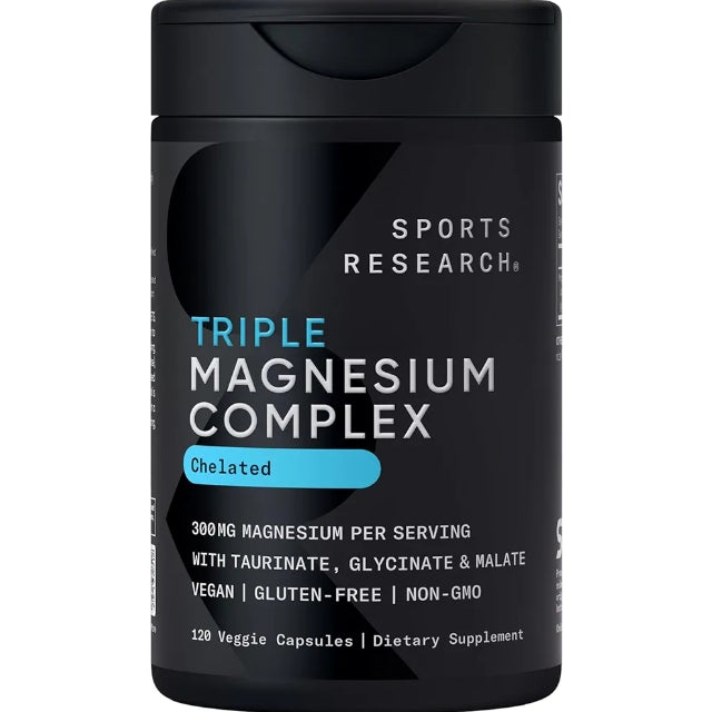 Sports Research® Triple Magnesium Complex 300mg, 120 Veggie Capules