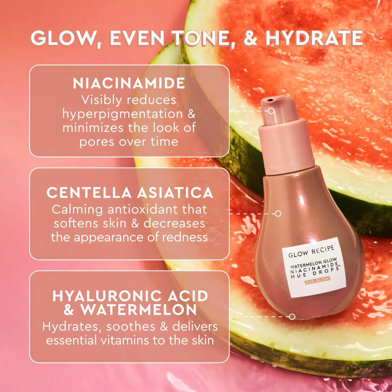 Glow Recipe  Watermelon Glow Niacinamide Hue Drops Serum (40ML)
