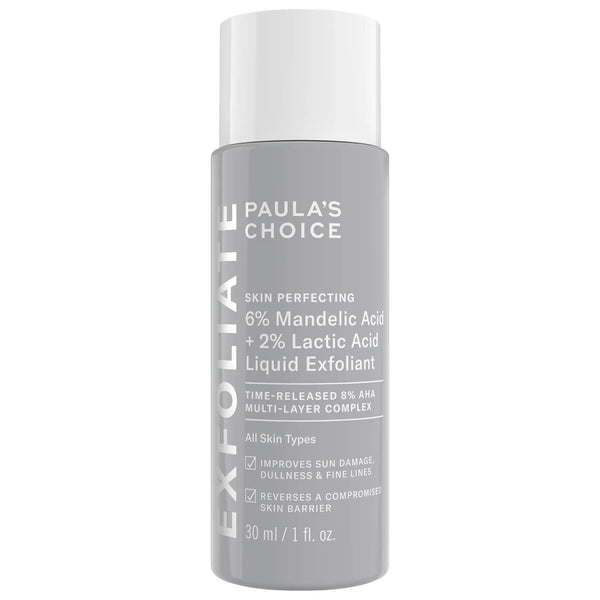 Paula's Choice
Mini Skin Perfecting 6% Mandelic Acid + 2% Lactic Acid Liquid Exfoliant (30ml)